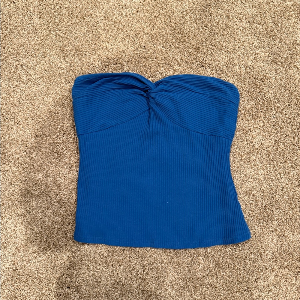 Blue Strapless Women's Top